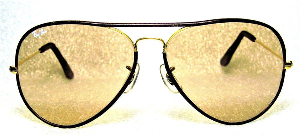 Ray-Ban USA Vintage B&L Aviator "Leathers" Brown *Changeables *Mint Sunglasses - Vintage Sunglasses 