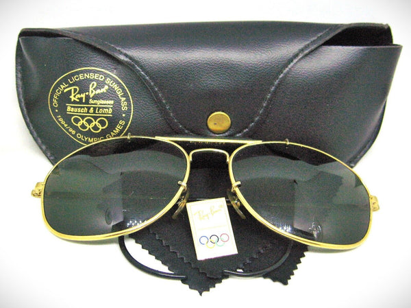 Ray-Ban USA Vintage 1990s B&L Olympics Explorer Aviator  Gold 61mm Sunglasses