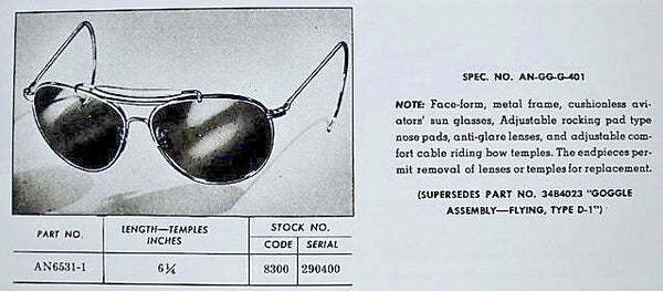 Vintage Pre Ray-Ban USA Aviator WWII Bausch & Lomb USAAF USN AN6531 Sunglasses - Vintage Sunglasses 