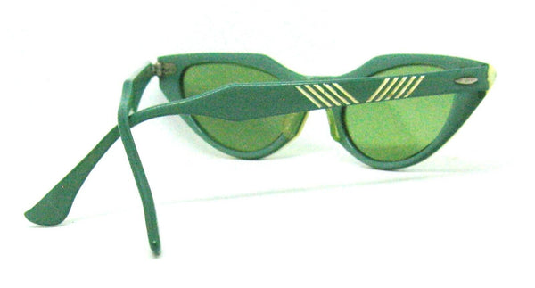 Vintage Ray-Ban USA 1950/60s B&L Green Silhouette Cateye Mint Sunglasses & Case