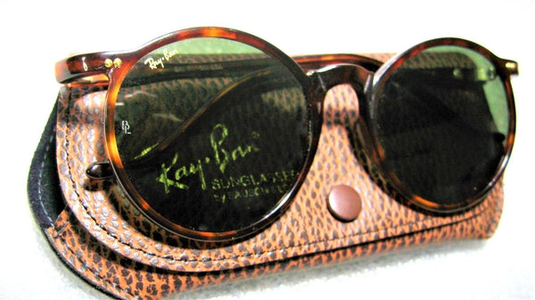 Ray-Ban USA Vintage NOS B&L Asbury Lemans Gatsby W1726 Round G-15 New Sunglasses - Vintage Sunglasses 