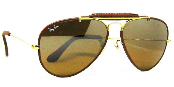 Ray-Ban USA Mint Vintage B&L Aviator Leathers Outdoorsman 58mm, *TGM Sunglasses - Vintage Sunglasses 