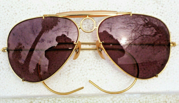 Ray-Ban USA NOS Vintage B&L Aviator 58mm DLX Shooter Rose Changeables Sunglasses