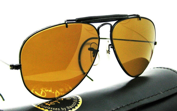 Ray-Ban USA Vintage B&L Aviator Outdoorsman I B-15 Sharp Black Chrome Sunglasses