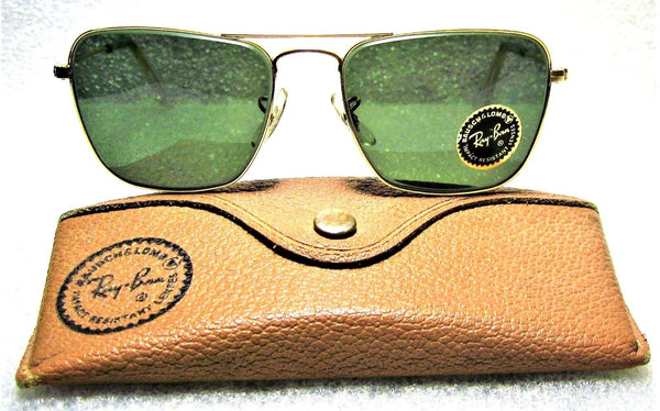 Ray-Ban USA NOS Vintage 1960s B&L Aviator Caravan Pilot 52 New Sunglasses & Case - Vintage Sunglasses 