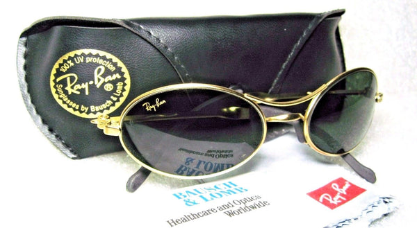 Ray-Ban USA *NOS Vintage B&L Orbs "Ellipse Oval W2177 Matte Gold *NEW Sunglasses - Vintage Sunglasses 