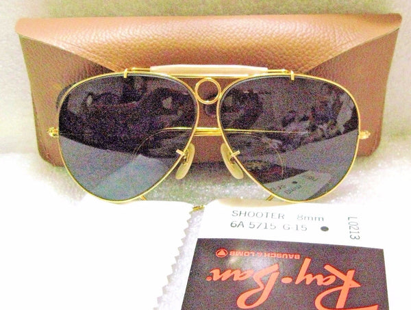 Ray-Ban USA *NOS Vintage *B&L Aviator L0213 *G-15 Bullet Hole Shooter Sunglasses - Vintage Sunglasses 