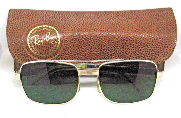 Ray-Ban USA Vintage 1960s B&L Elvis square 10k Go Etched Rare Mint Sunglasses