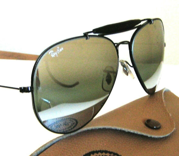 Ray-Ban USA NOS Vintage 1980s B&L Aviator DGM Outdoorsman BlackChrome Sunglasses