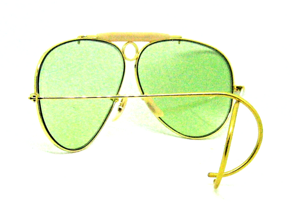Ray-Ban USA Vintage 70s B&L NOS Aviator Green Changeable Shooter New Sunglasses