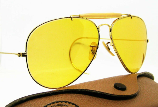 Ray-Ban USA Vintage 1970s B&L Aviator Ambermatic Outdoorsman II Mint Sunglasses