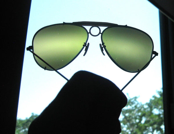 Ray-Ban USA NOS Vintage B&L Aviator Sharp Shooter DGM Ambermatic New Sunglasses