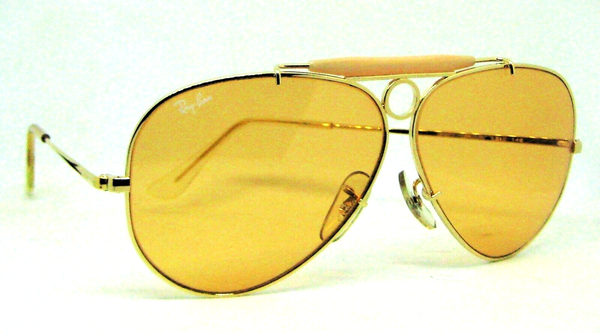 Ray-Ban USA Vintage 1990s B&L NOS Aviator Ambermatic BH Shooter New Sunglasses
