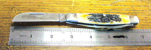 New USA BEAR & SONS MGC 2004 Transition Congress 2Blade Stag Handle Pocket Knife