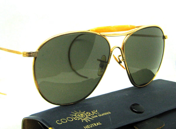 American Optical USA Aviator WWII Pilot Ful Vue GP Vintage 1940s Sunglasses
