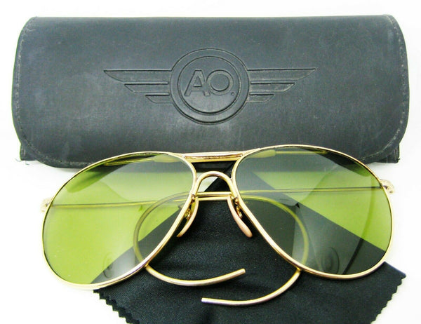 American Optical USA NOS Aviator WWII B&L Ful Vue 12kGF Vintage 40s Sunglasses