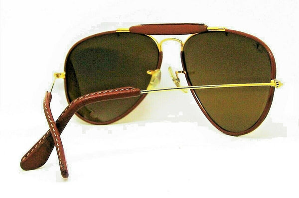 Ray-Ban USA Mint Vintage B&L Aviator Leathers Outdoorsman 58mm, *TGM Sunglasses - Vintage Sunglasses 