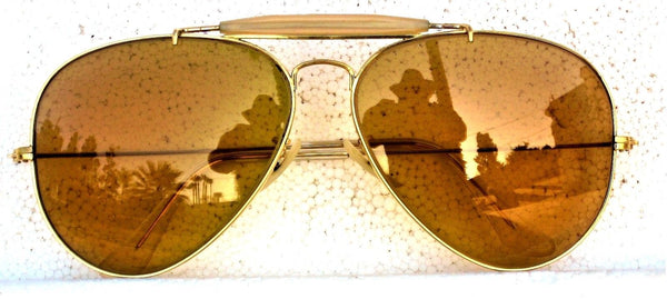 Ray-Ban USA Vintage 1970s B&L Aviator *Ambermatic Outdoorsman *NrMint Sunglasses - Vintage Sunglasses 