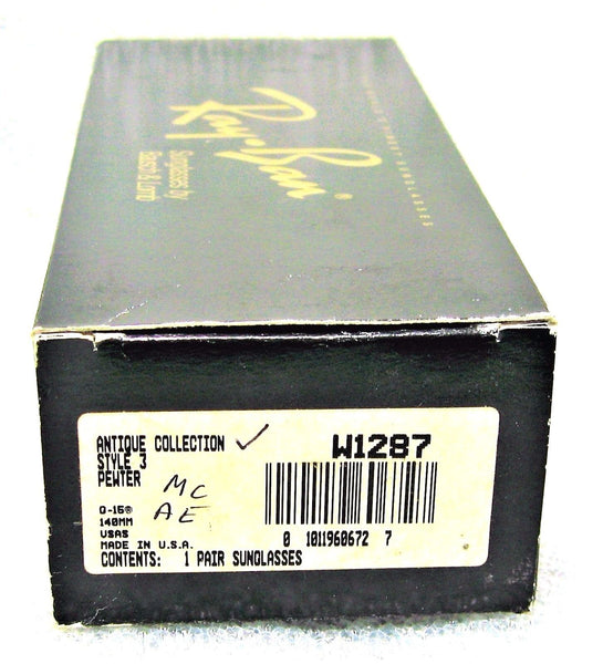 Ray-Ban USA *NOS Vintage B&L Antique Collection Pewter W1287 NEWinBOX Sunglasses - Vintage Sunglasses 