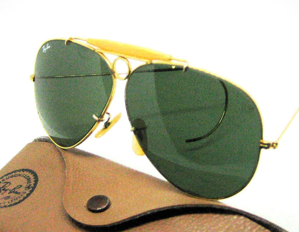 Ray-Ban USA 80s Vintage B&L Aviator Bullet Hole Shooter G-15 *Mint Sunglasses