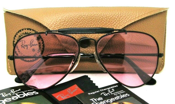Ray-Ban USA NOS Vintage B&L Bravura 58mm Aviator Rose Changeables New Sunglasses