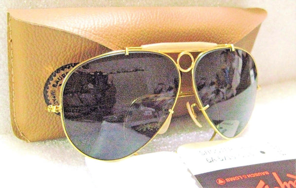 Ray-Ban USA *NOS Vintage *B&L Aviator L0213 *G-15 Bullet Hole Shooter Sunglasses - Vintage Sunglasses 