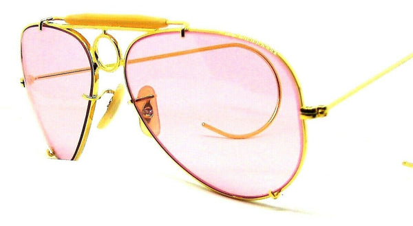 Ray-Ban USA NOS Vintage B&L Aviator 58mm DLX Shooter Rose Changeables Sunglasses