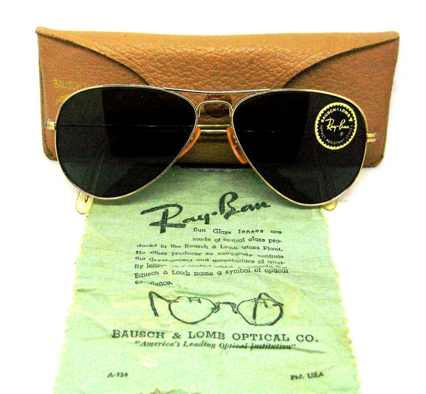 Ray-Ban USA NOS Vintage 1940/50s B&L WWII 52mm Aviator 12K GF New sunglasses