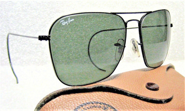 Ray-Ban USA Vintage B&L Aviator Caravan 58[]16 Black Chrome G-15 Mint Sunglasses - Vintage Sunglasses 