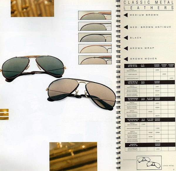 Ray-Ban USA Vintage B&L Aviator Leathers 58mm Brown Photo-Changeable Sunglasses - Vintage Sunglasses 