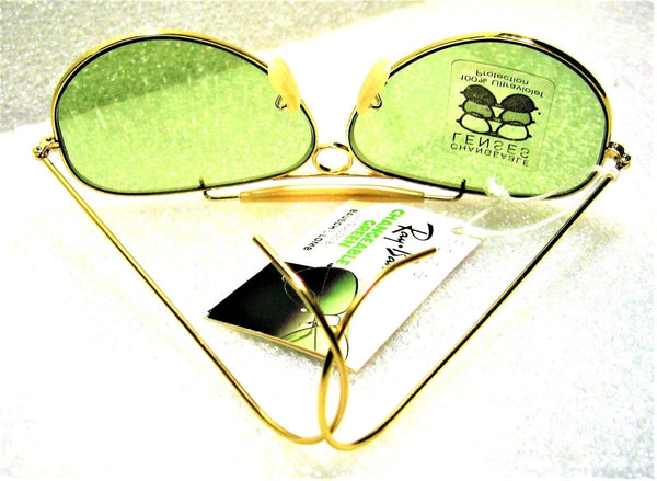 Ray-Ban USA NOS Vintage B&L Aviator Green *Changeable RB3 Shooter NEW Sunglasses - Vintage Sunglasses 