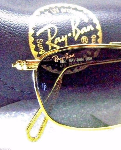 Ray-Ban USA NOS Vintage B&L Mod Aviator W2001 PinpointEtched Gold New Sunglasses - Vintage Sunglasses 