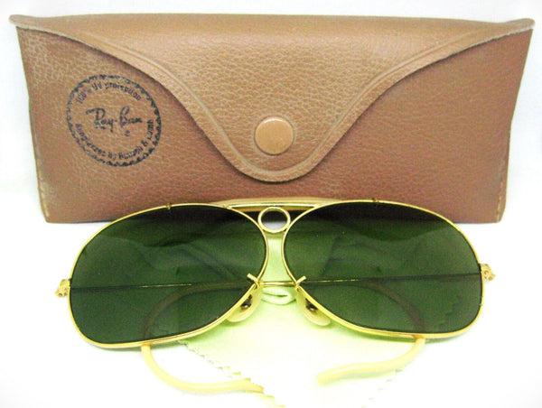 Ray-Ban USA 60s NOS Vintage B&L Wide Aviator "Decot" RB-3 Shooter Sunglasses