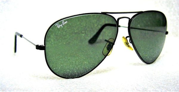 Vintage Ray-Ban USA B&L Aviator Black Chrome 58 G-15 Near Mint Sunglasses & Case - Vintage Sunglasses 