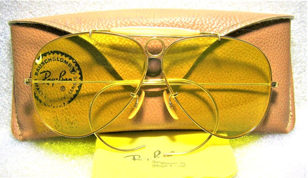 Ray-Ban USA Vintage B&L Aviator Kalichrome Bullet Hole Shooter Exlent Sunglasses - Vintage Sunglasses 
