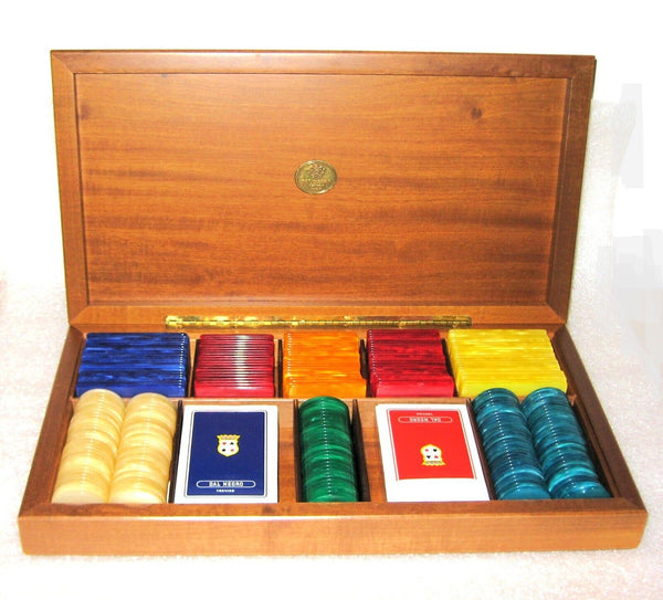 Dal Negro NOS Vintage 1960s Poker Black Jack Gambling chips New in Box Hardwood