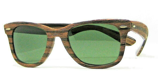 Ray-Ban USA NOS Vintage B&L Rare Wayfarer Teak-Wood Woody 5022 Mint Sunglasses - Vintage Sunglasses 