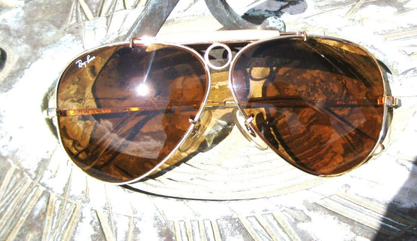 Ray-Ban USA Vintage 1990s B&L NOS Aviator Ambermatic BH Shooter New Sunglasses