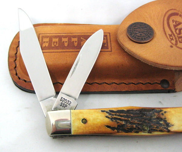 Case XX USA 52032 Double Blade Stockman NOS Pocket Knife w/Stag Handle 4-Dot New