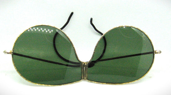 Antique early 1900s Biker folding sunglasses AO?+Ray-Ban USA Bausch & Lomb Case