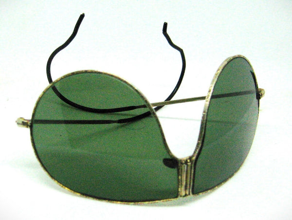 Antique early 1900s Biker folding sunglasses AO?+Ray-Ban USA Bausch & Lomb Case
