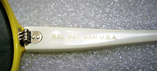 Ray-Ban USA *NOS Vintage 1960s *B&L Rare "Ketch" Ivory-Yellow *New Sunglasses - Vintage Sunglasses 