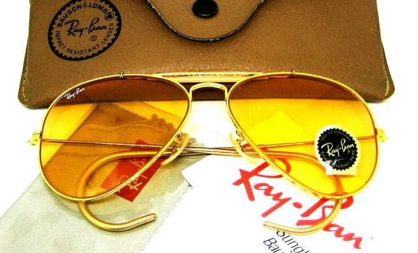 Ray-Ban USA Vintage 1990s NOS B&L Aviator Ambermatic PhotoChromic New Sunglasses