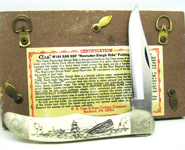 Case XX USA 1 Dot 1979 NOS W165 SS SAB Scrimshawd Bone Moby Dick Nantucket Ride