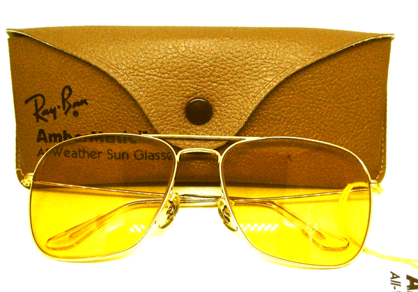 Ray-Ban USA N OS Vintage 70s B&L  Aviator Caravan Ambermatic NewInBox Sunglasses