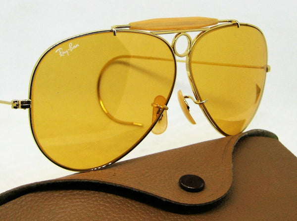 Ray-Ban USA NOS Vintage B&L  Aviator Ambermatic Bullet Shooter 1970s Sunglasses