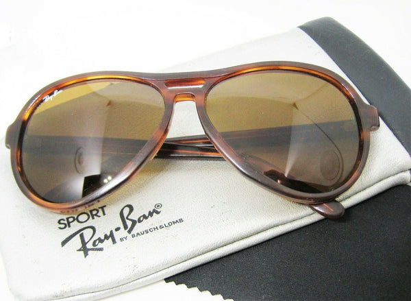 Ray-Ban USA Vintage 1980s B&L Vagabond B15 Sport Tortoise Exnt Sunglasses & Case