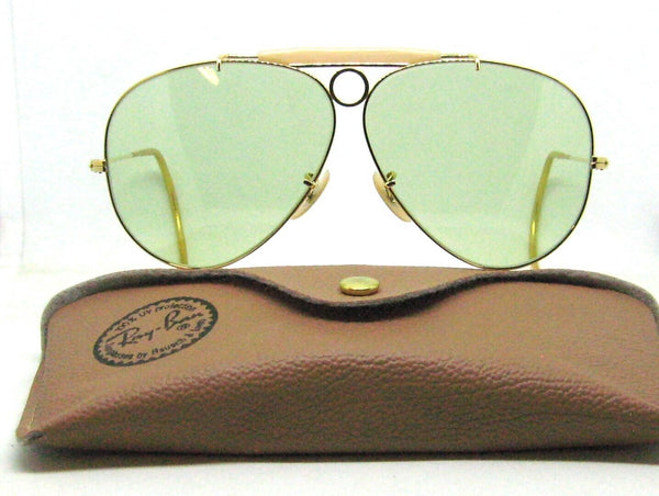 Ray-Ban USA Vintage 70s B&L NOS Aviator Green Changeable Shooter New Sunglasses