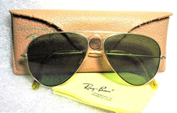 Vintage Ray-Ban USA Rare 1940s B&L Pilot 52 RB-3 Aviator 12kGF Sunglasses & Case - Vintage Sunglasses 