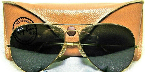 Ray-Ban USA NOS Vintage B&L Aviator Arista 24kGP 58mm G-15 New Sunglasses & Case